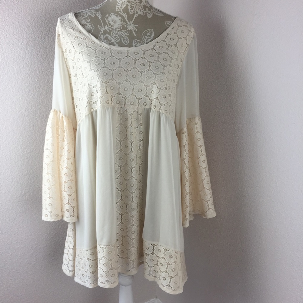 NWT 2tee Couture Floral Lace Western Dress Women size Medium Cottage core Boho